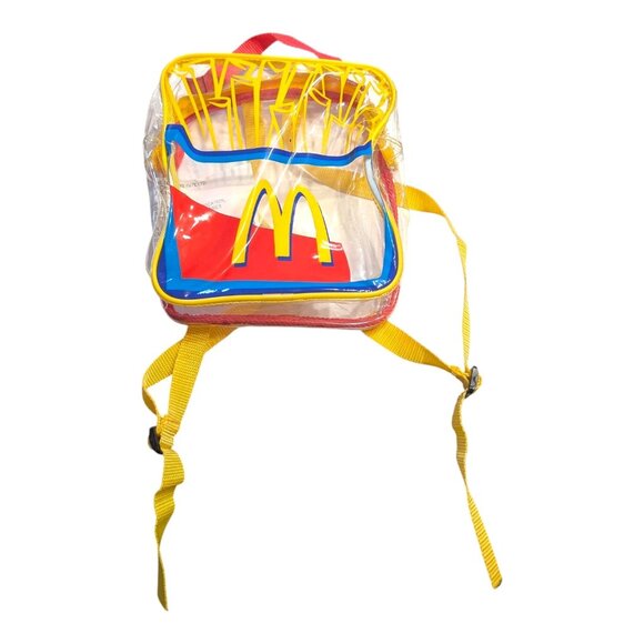 McDonald’s Backpack French Fries Small Clear Plastic Play Food Yellow Red Trim - Picture 8 of 8